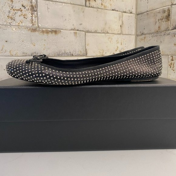 Saint Laurent Black Ballet Flats with Sliver Studs - Size 38 EU - Picture 1 of 6